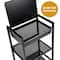 Mind Reader Cart with Covered Compartment, Office Organizer, Storage, 3-Tier, Office, Metal, Black
